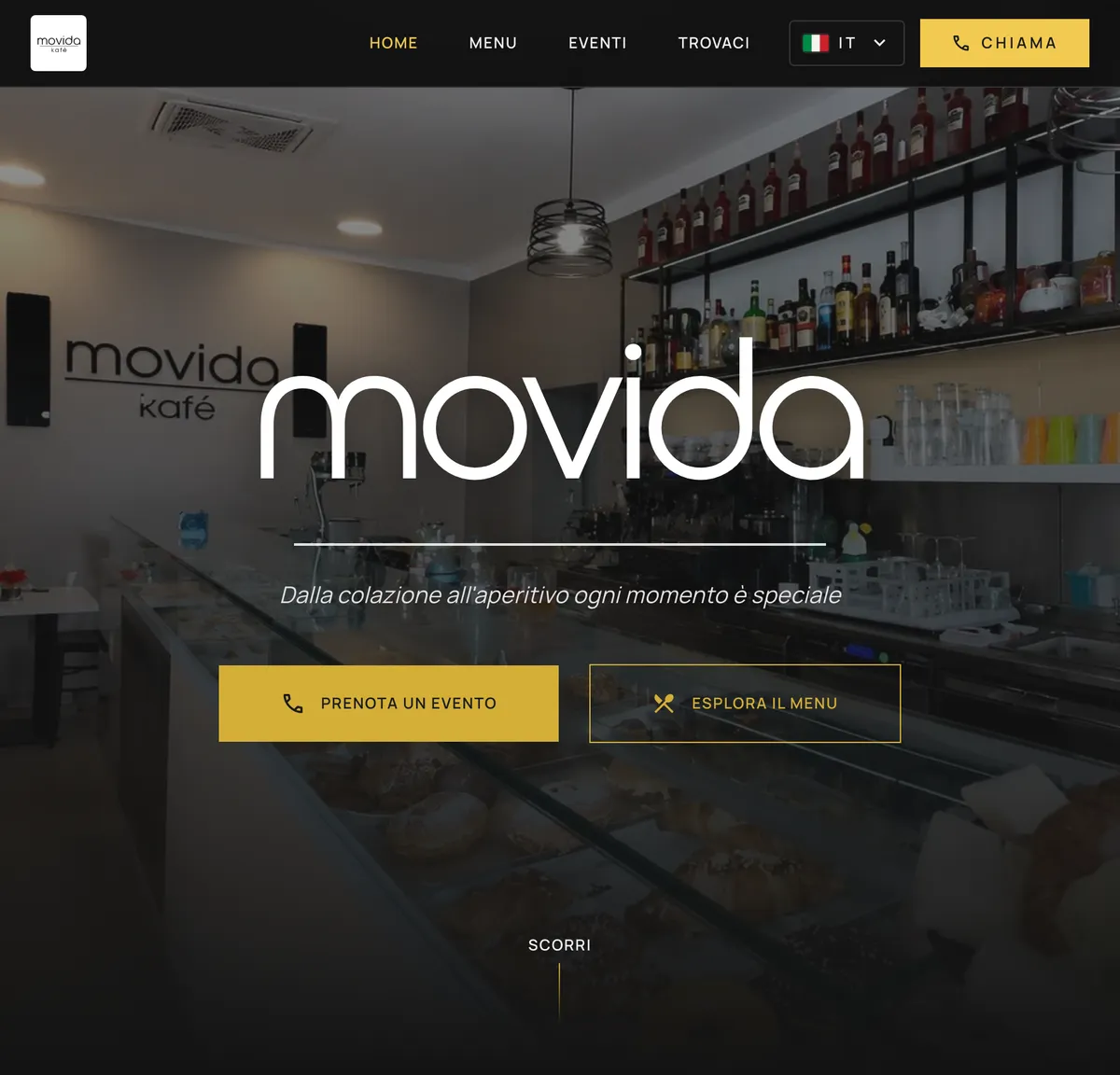 Sito del Movida Kafè di Trento, bar e mixology